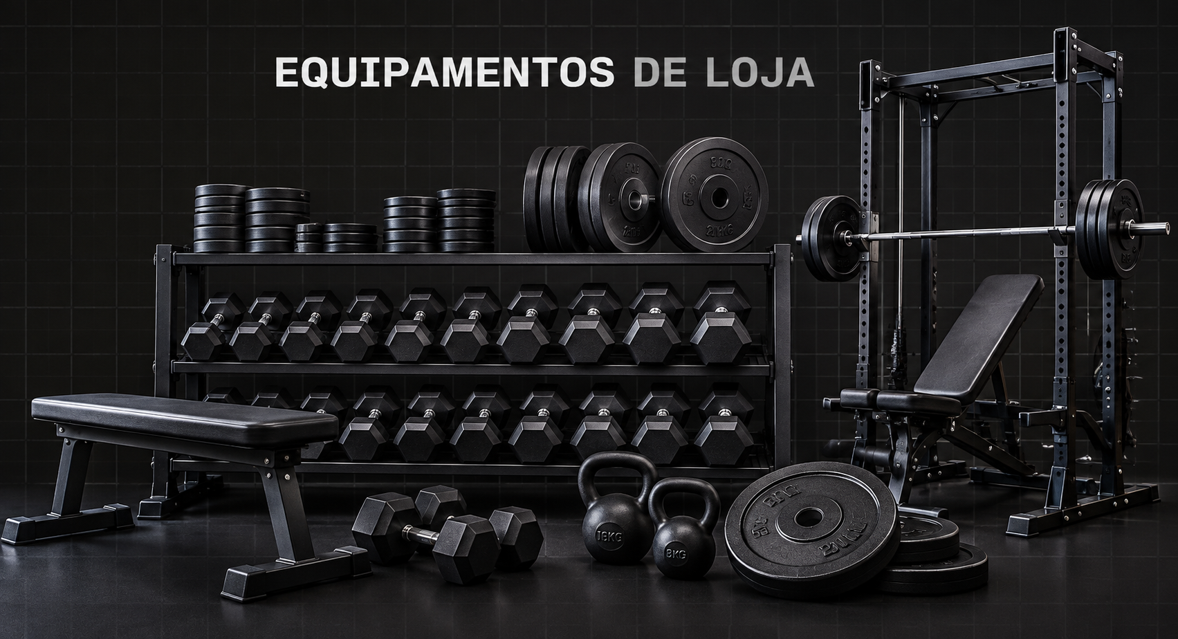 Equipamentos tradicionais de academia